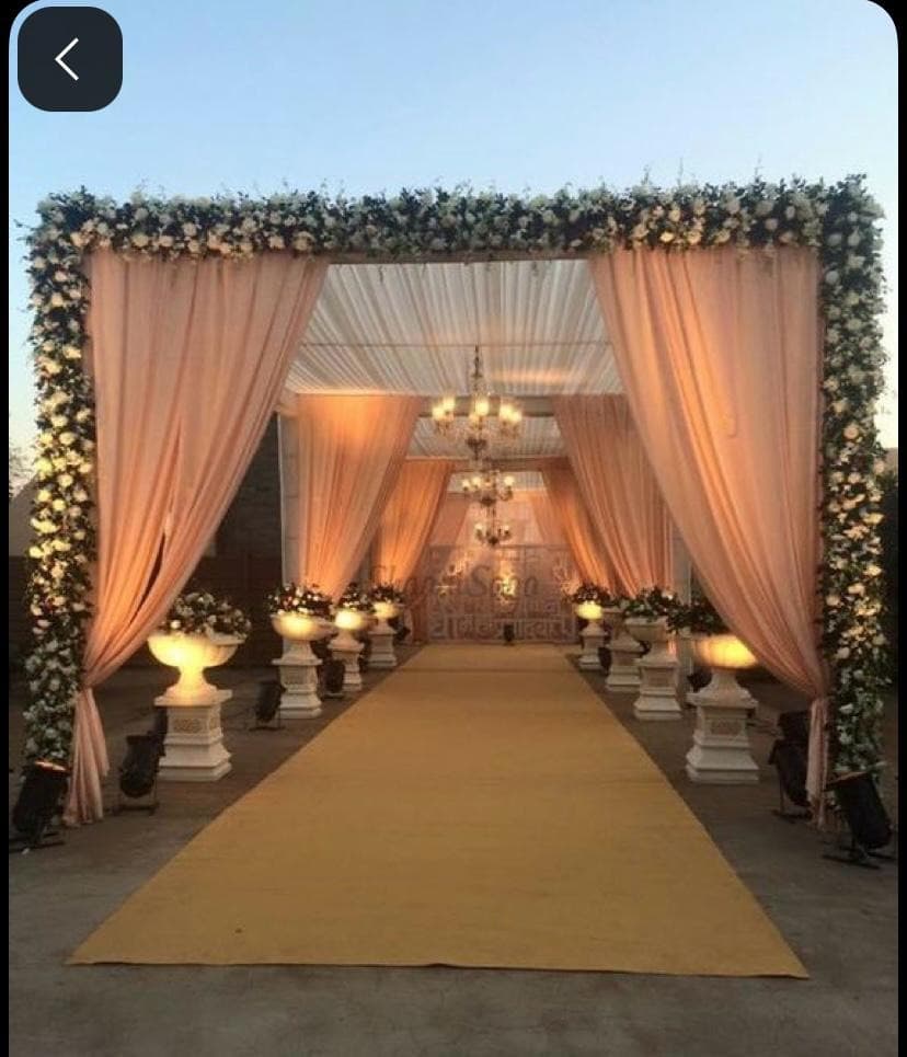 Grand Floral Arch & Golden Pathway