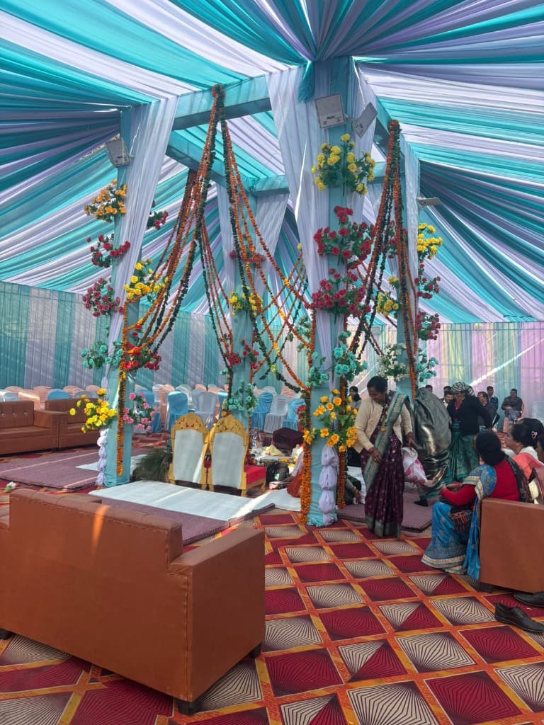 Traditional Floral Mandap & Backdrop